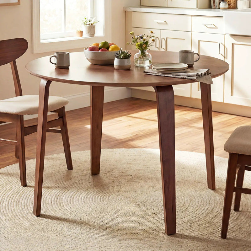 37.5" Round Dining Table with Rubber Wood Legs for Small Space by DirectDeals