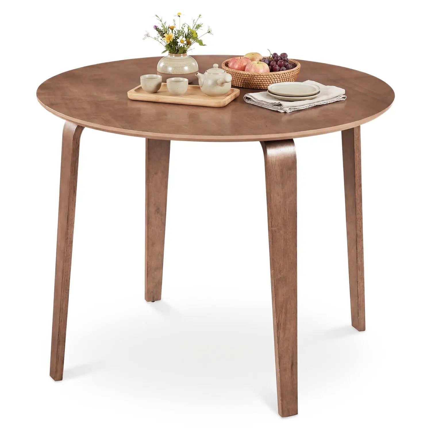 37.5" Round Dining Table with Rubber Wood Legs for Small Space by DirectDeals