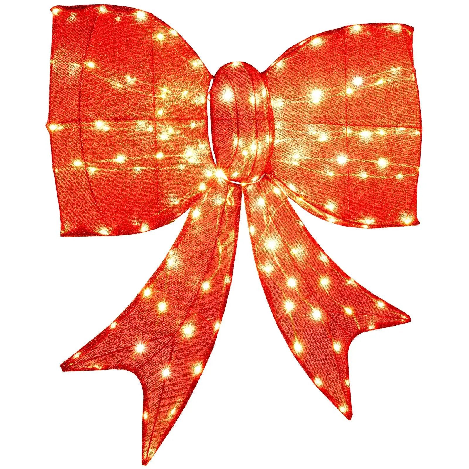 37 Inch Lighted Christmas Bow Decoration with Warm White LED Lights by DirectDeals