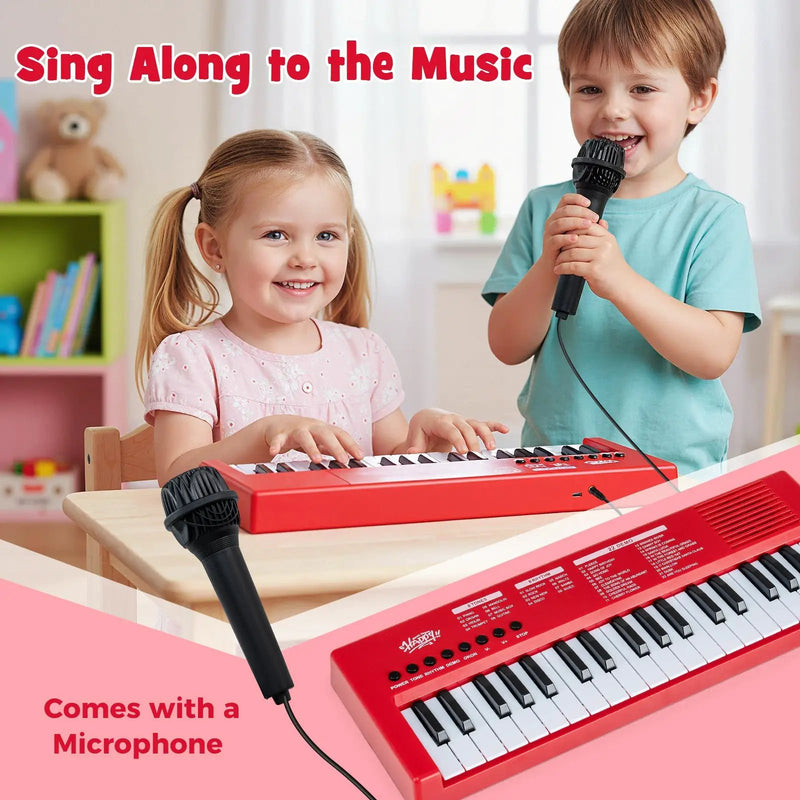 37 Keys Kids Piano Keyboard with 8 Rhythms and Microphone by DirectDeals