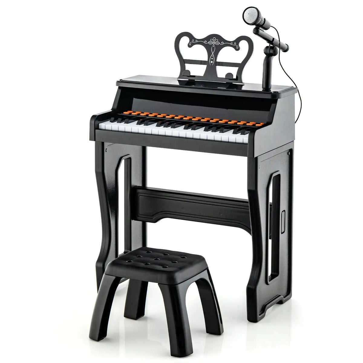 37 Keys Music Piano with Microphone Kids Piano Keyboard with Detachable Music Stand, photo 9 of 24