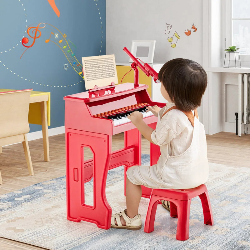 37 Keys Music Piano with Microphone Kids Piano Keyboard with Detachable Music Stand by DirectDeals