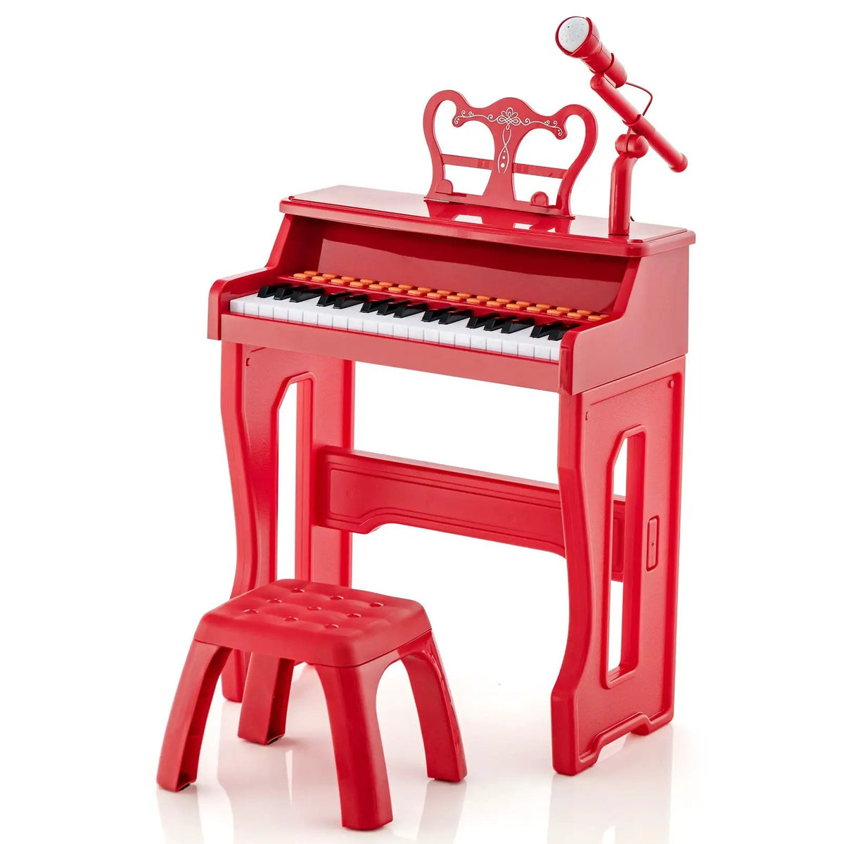 37 Keys Music Piano with Microphone Kids Piano Keyboard with Detachable Music Stand, photo 8 of 24