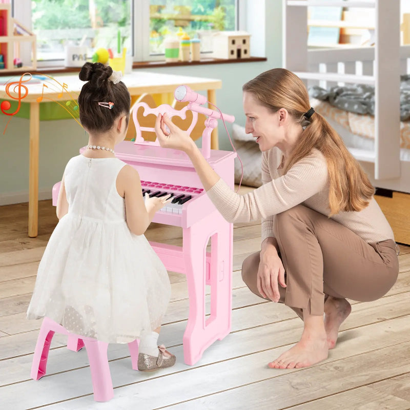 37 Keys Music Piano with Microphone Kids Piano Keyboard with Detachable Music Stand by DirectDeals