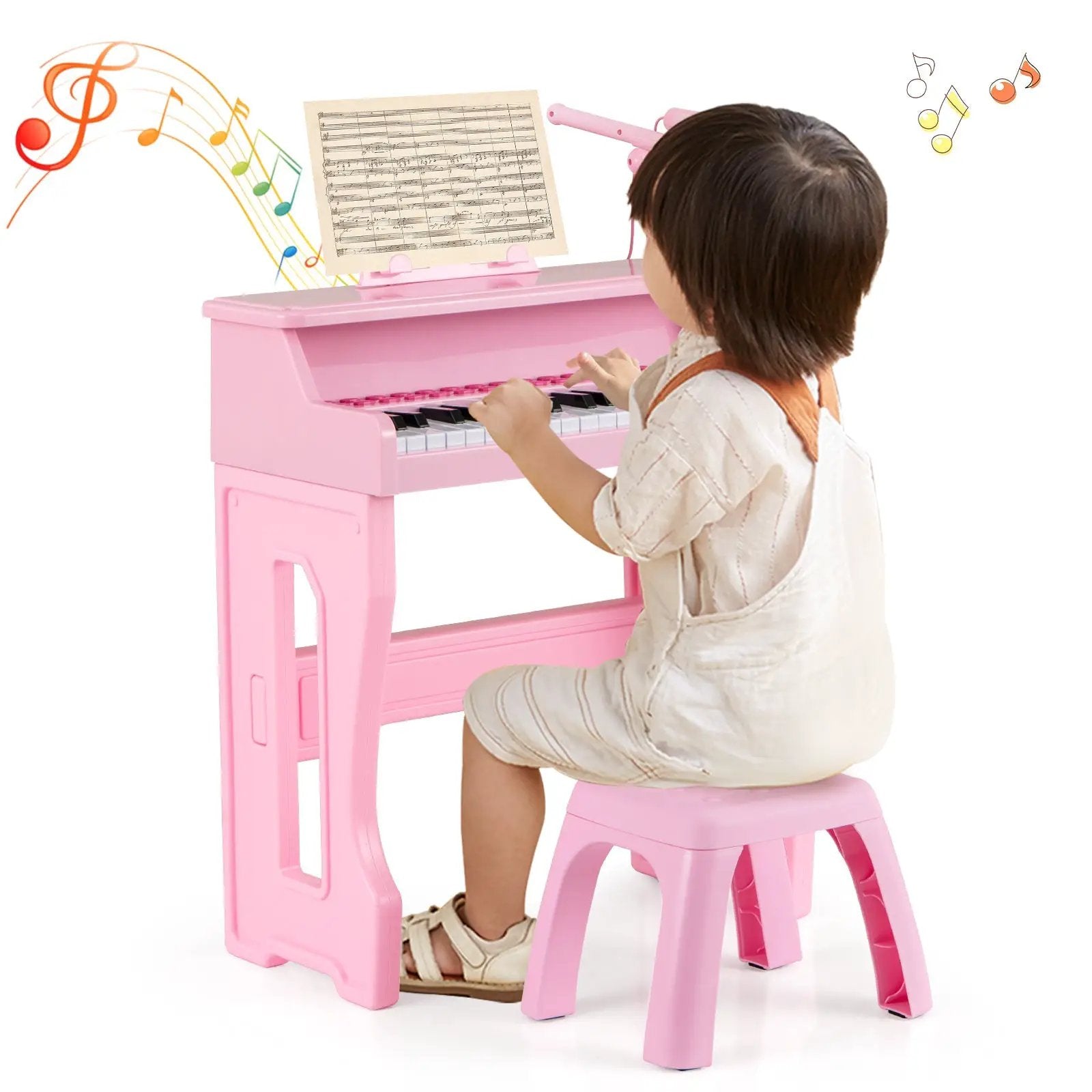 37 Keys Music Piano with Microphone Kids Piano Keyboard with Detachable Music Stand by DirectDeals