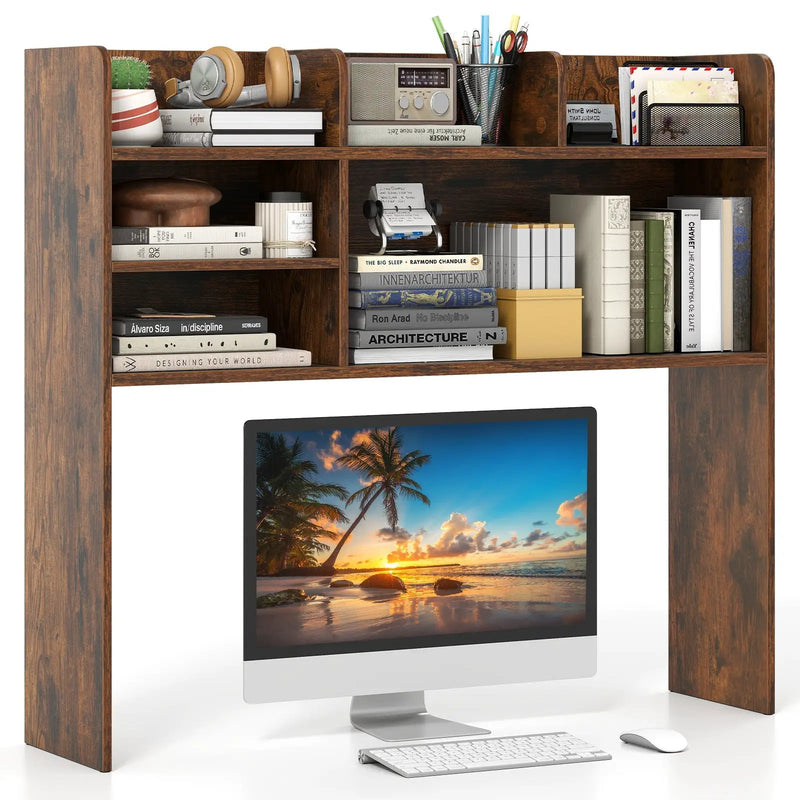 Desktop Bookshelf Countertop Storage Hutch with 6 Shelves by DirectDeals
