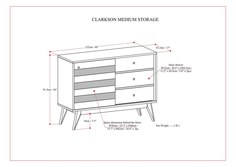 Clarkson - Medium Storage - Rustic Natural Aged Brown by HouseOfZazla