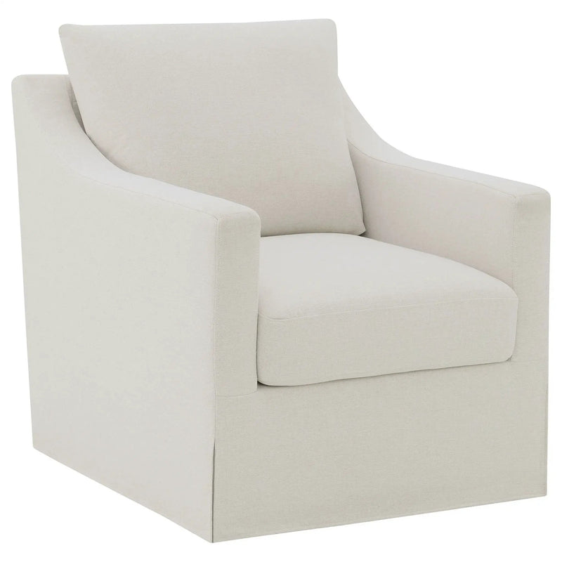 Winter Upholstered Sloped Arm Accent Swivel Chair Beige by Unique Piece Furniture