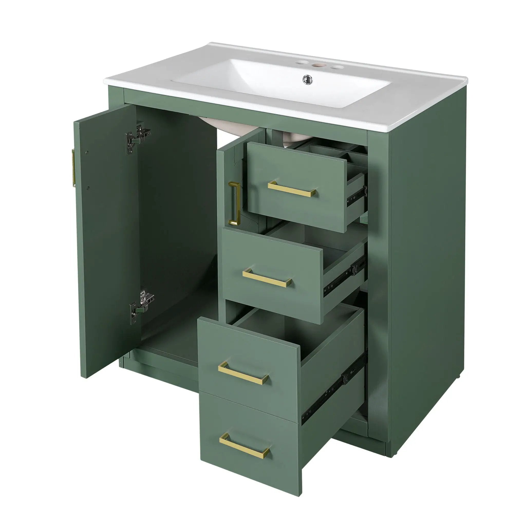 Bathroom Vanity With Sink, Storage Cabinet, Freestanding Set With 3 Drawers & Soft Closing Doors by Unique Piece Furniture