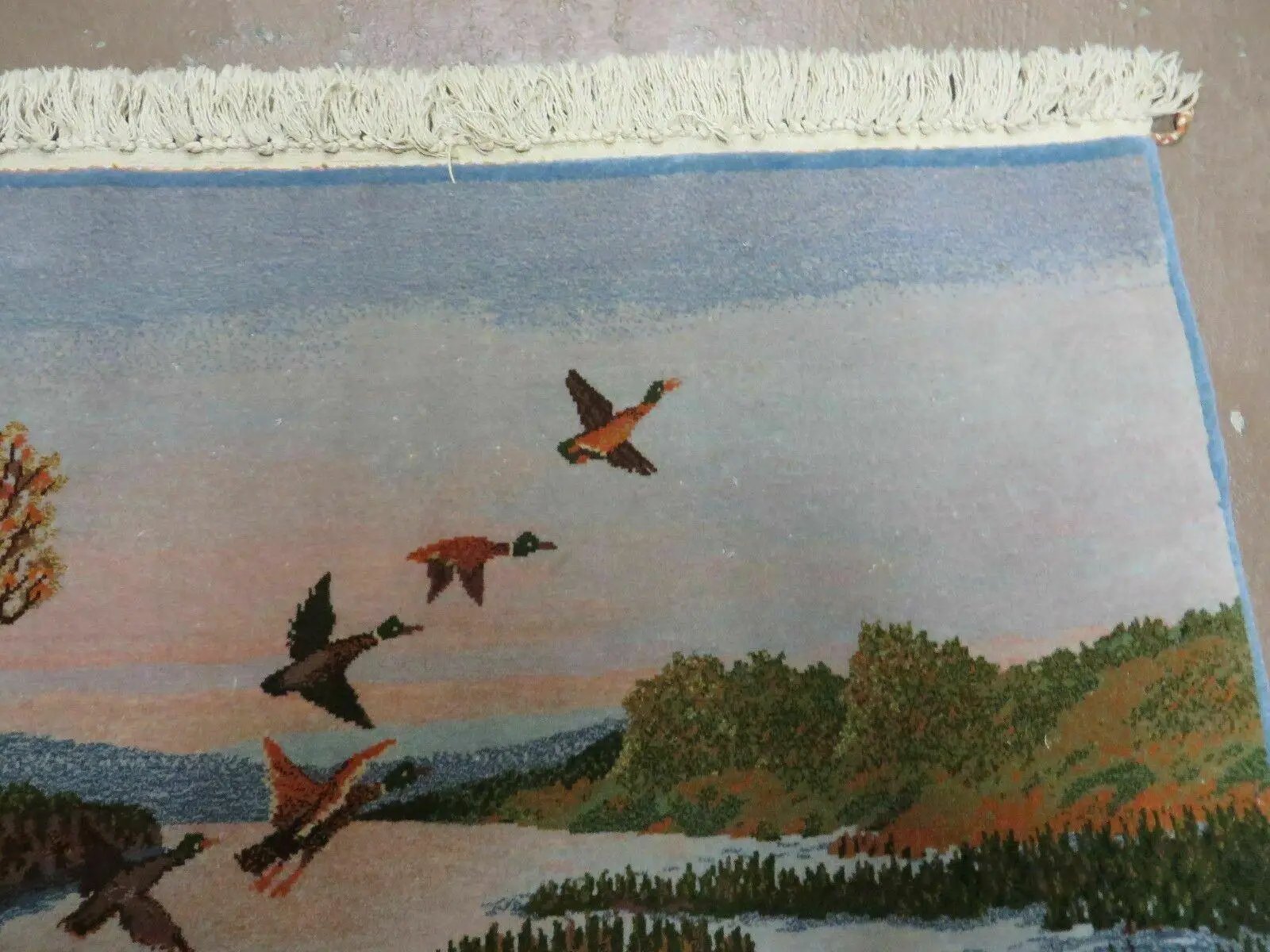 2' X 3' Vintage Handmade Pakistan Pictorial Rug Carpet Scenery Bird Tree Wow by Jewel Rugs