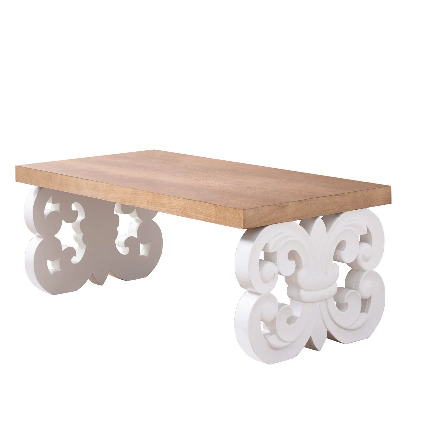 Ornate Scroll Base Coffee Table by Unique Piece Furniture