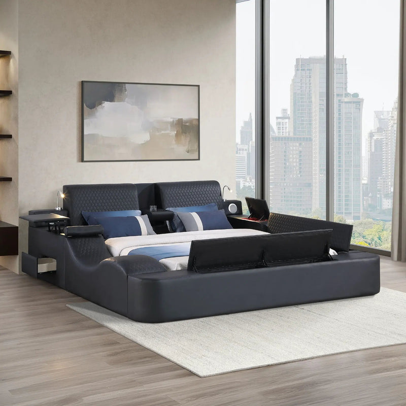 Zoya - Smart Multifunctional Bed, Built In Bluetooth Speakers, USB Charging by HouseOfZazla