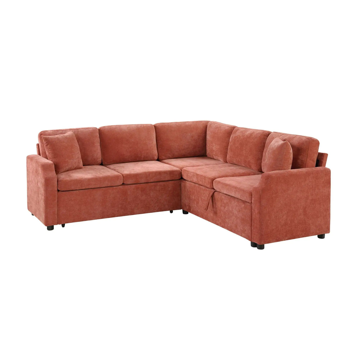 Modern L Shaped Sectional Sofa Bed With Hidden Storage Upholstery by HouseOfZazla