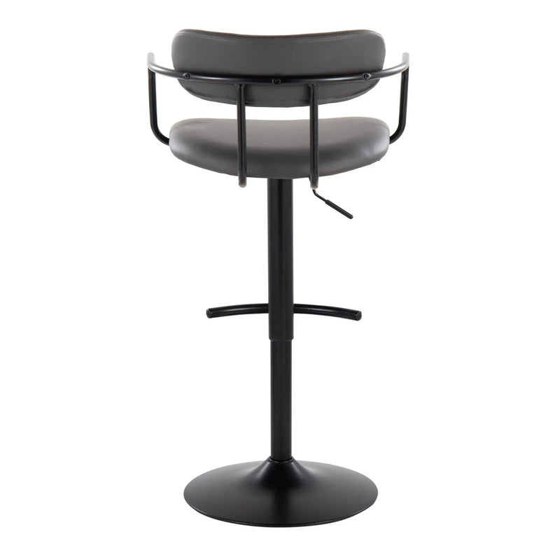 Demi - Contemporary Adjustable Height Barstool With Swivel With Rounded T Footrest (Set of 2) by Unique Piece Furniture