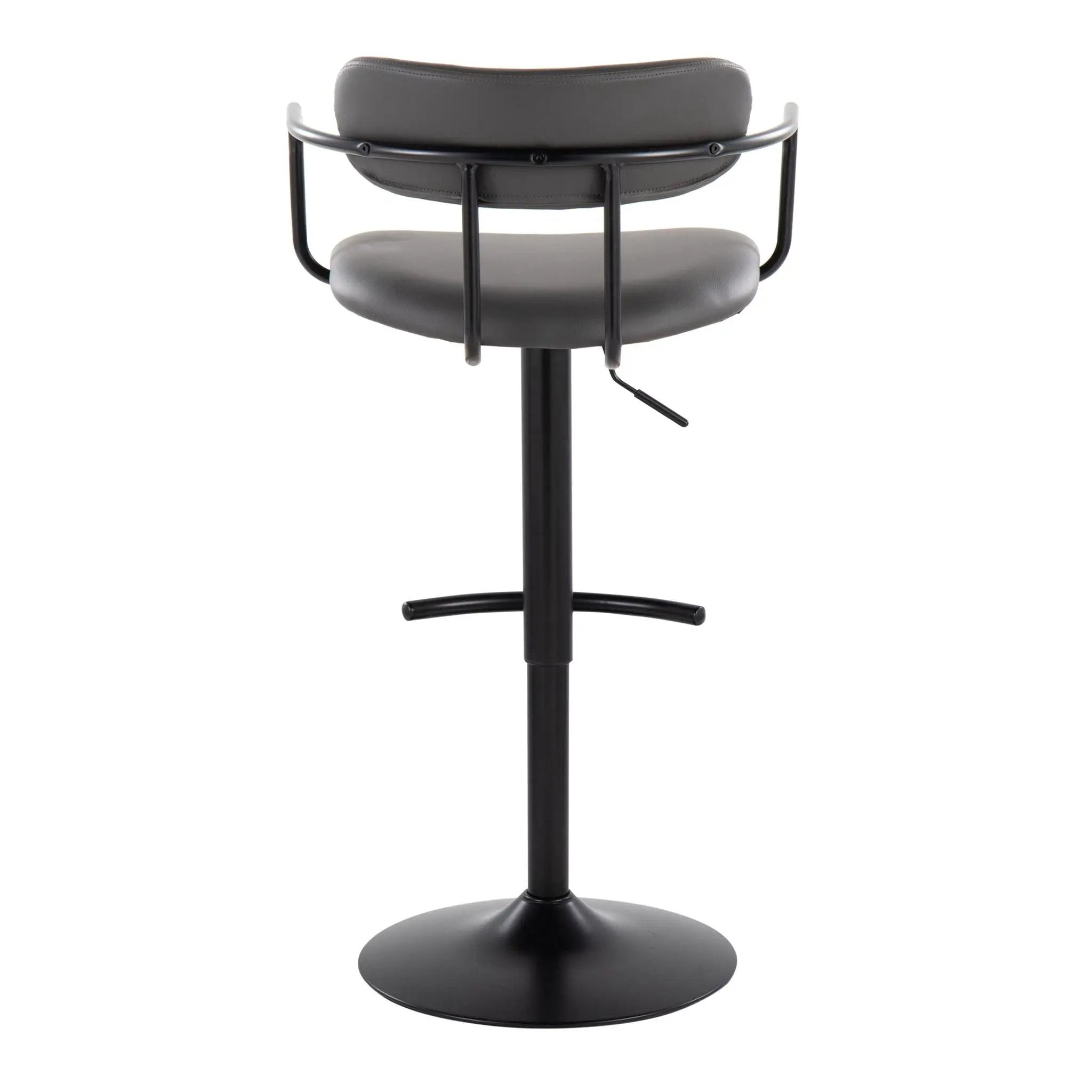 Demi - Contemporary Adjustable Height Barstool With Swivel With Rounded T Footrest (Set of 2) by HouseOfZazla