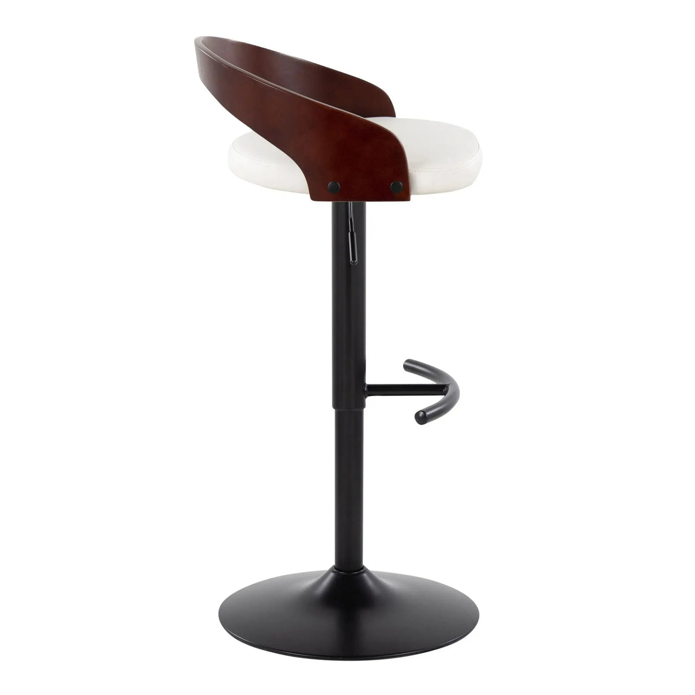 Grotto - Contemporary Adjustable Barstool With Swivel With Rounded T Footrest (Set of 2) by HouseOfZazla
