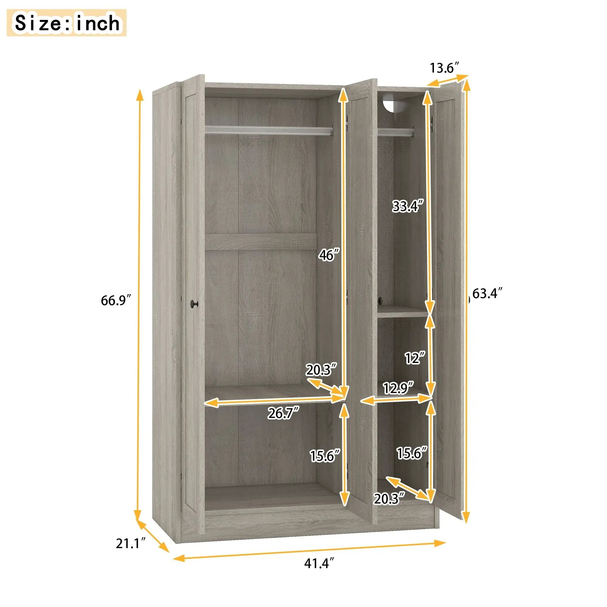 3 Door Shutter Wardrobe With Shelves by HouseOfZazla