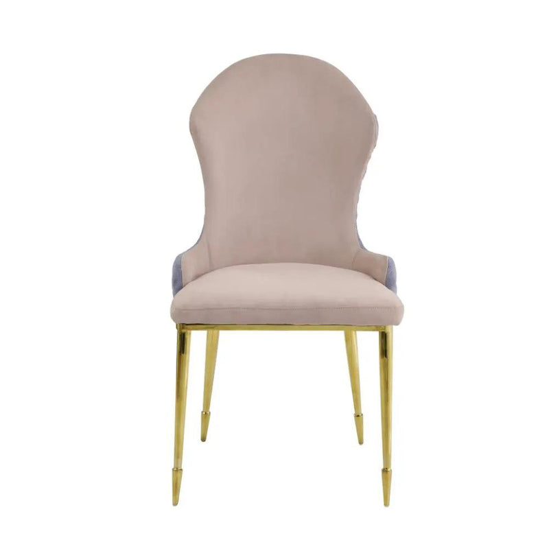 Caolan - Side Chair (Set of 2) - Tan, Lavender Fabric & Gold by Unique Piece Furniture