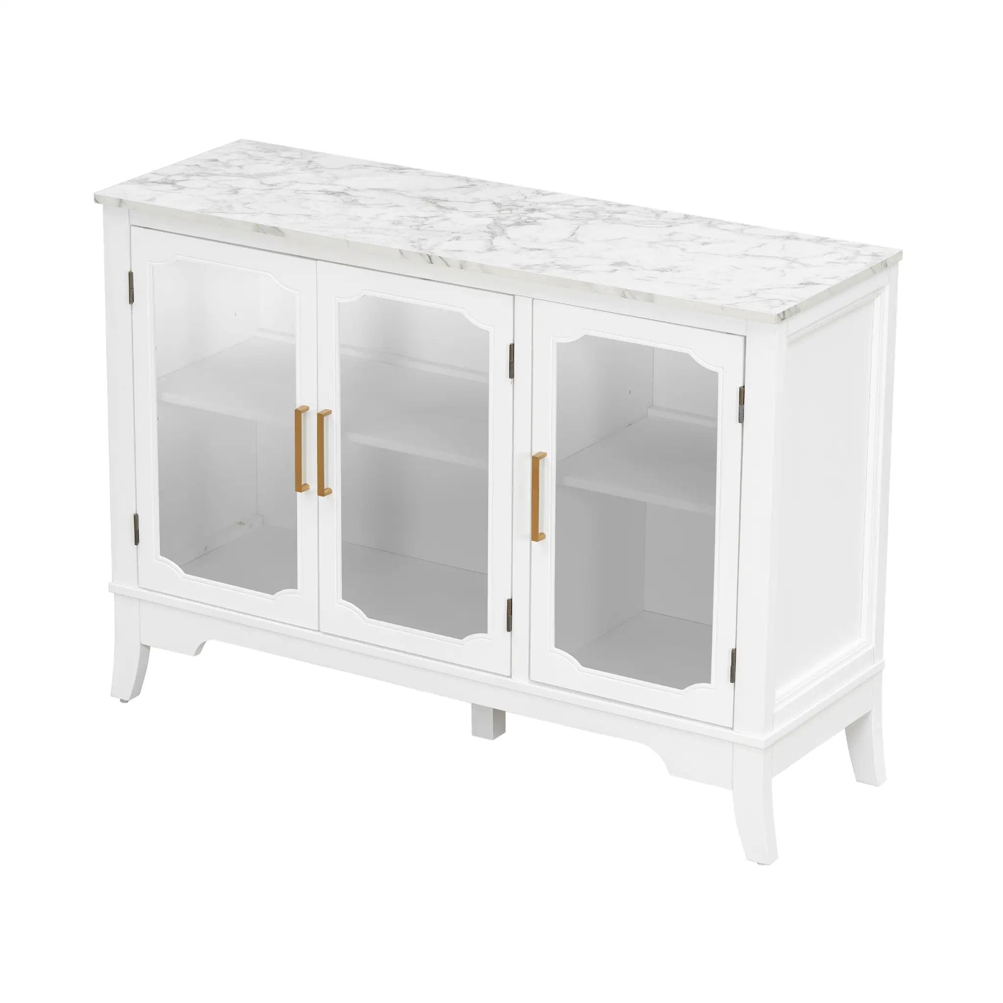 Storage Cabinet 3 Doors Stylish Style White by HouseOfZazla