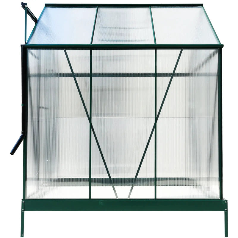 Polycarbonate house, Heavy Duty Outdoor Aluminum Walk-In House Kit With Rain Gutter, Vent And Door For Backyard Garden by HouseOfZazla