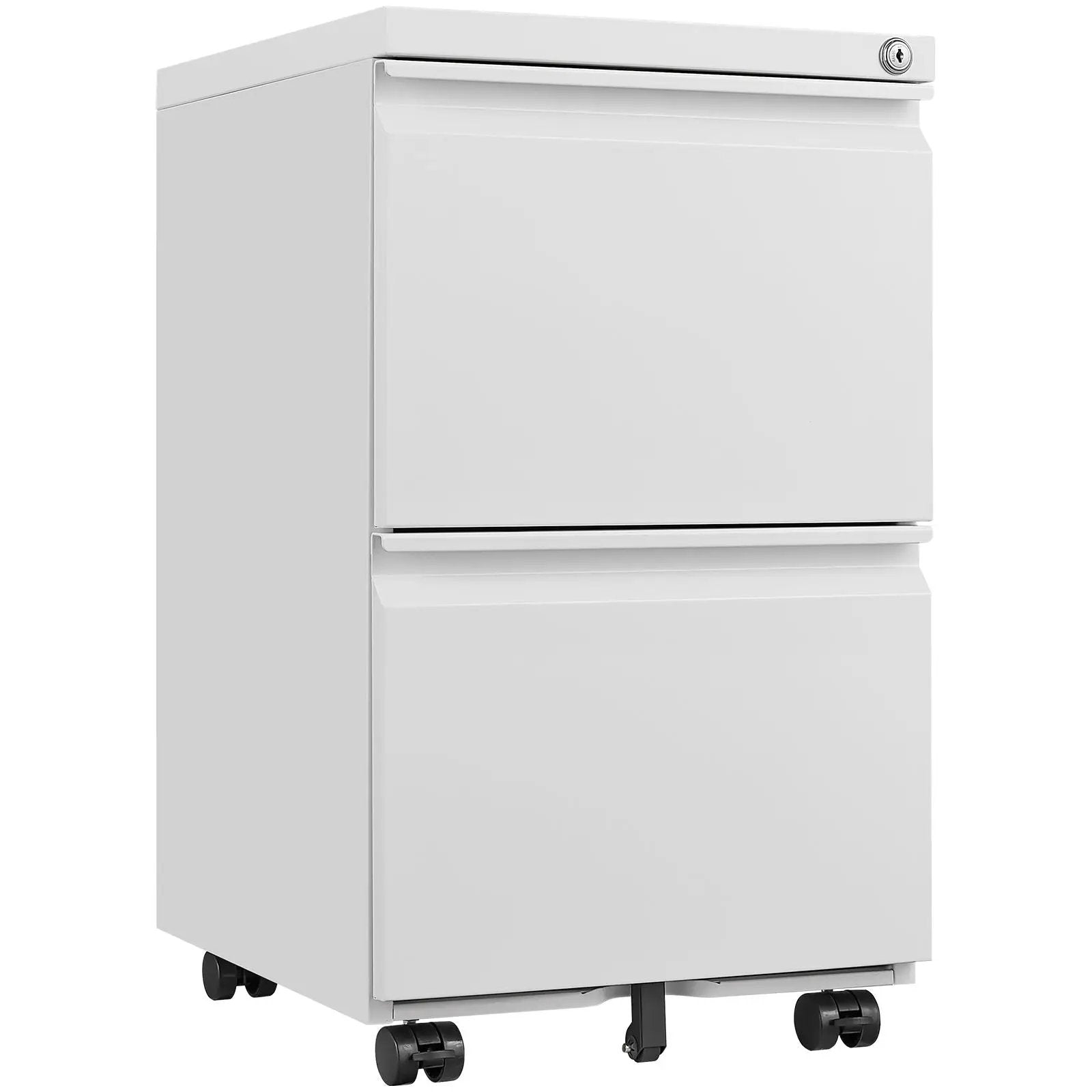 2 Drawer File Cabinet With Lock, Metal Under Desk Rolling Filing Cabinet Fits Letter / Legal / A4 Size For Home Office, Mobile Filing Cabinet by HouseOfZazla