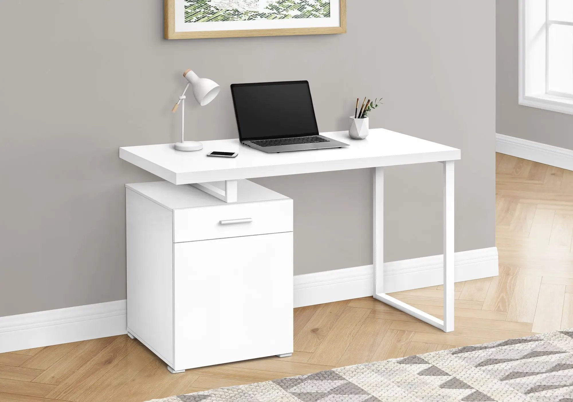 Computer Desk, Home Office, Laptop, Left, Right Set-Up, Storage Drawers, Work, Contemporary, Modern by Unique Piece Furniture