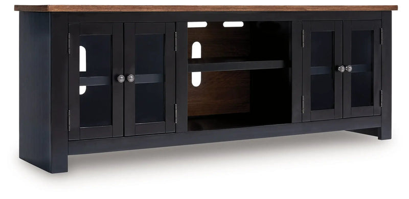 Wildenauer - XL TV Stand With Fireplace Option - Brown / Black by Unique Piece Furniture
