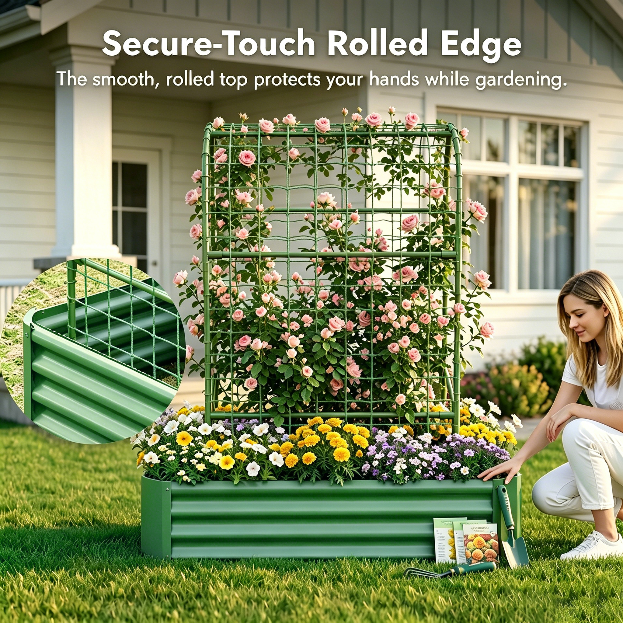 2-in-1 Raised Garden Bed with Trellis - 59" Tall Arch Planter by HouseOfZazla