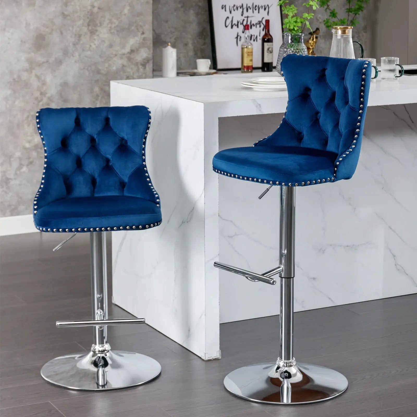 Swivel Adjustable Height Barstools Set of 2 by HouseOfZazla
