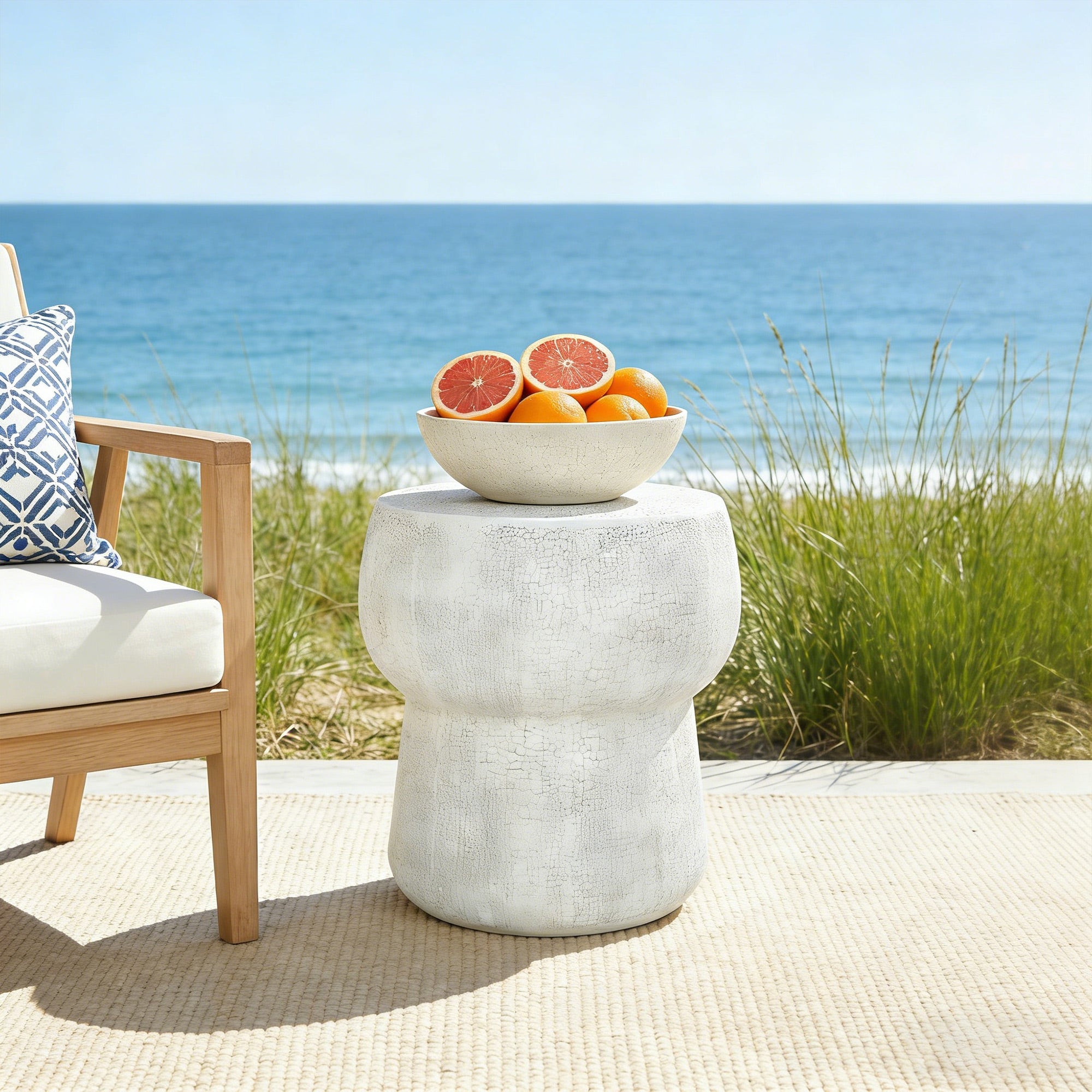 U_Style Outdoor Patio Accent Table With Crack Process by HouseOfZazla