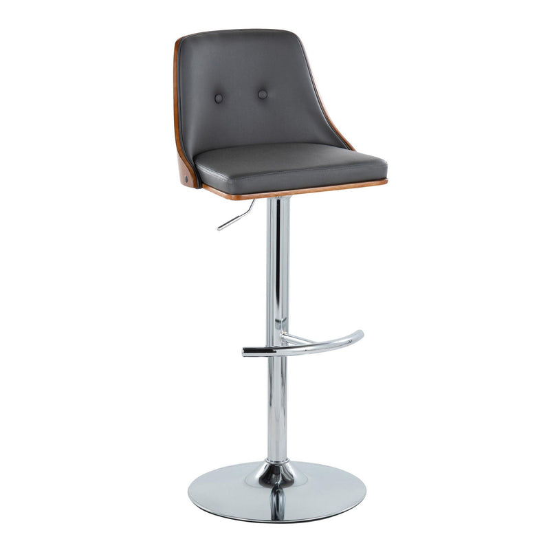 Gianna - Mid Century Modern Adjustable Barstool With Swivel With Rounded T Footrest (Set of 2) by Unique Piece Furniture