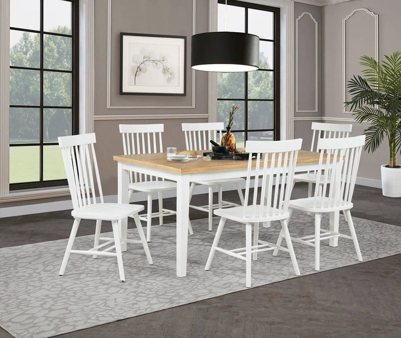 Andrews 7-piece Rectangular Dining Set Light Ash and White by Unique Piece Furniture
