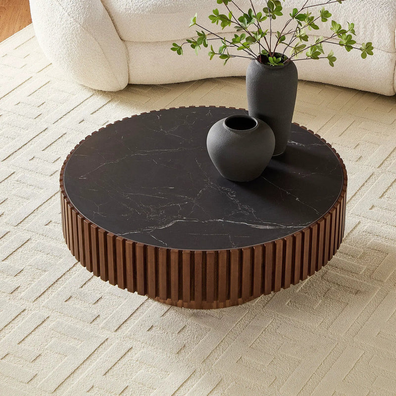 35.43" Nesting Round Sintered Stone Coffee Table by HouseOfZazla