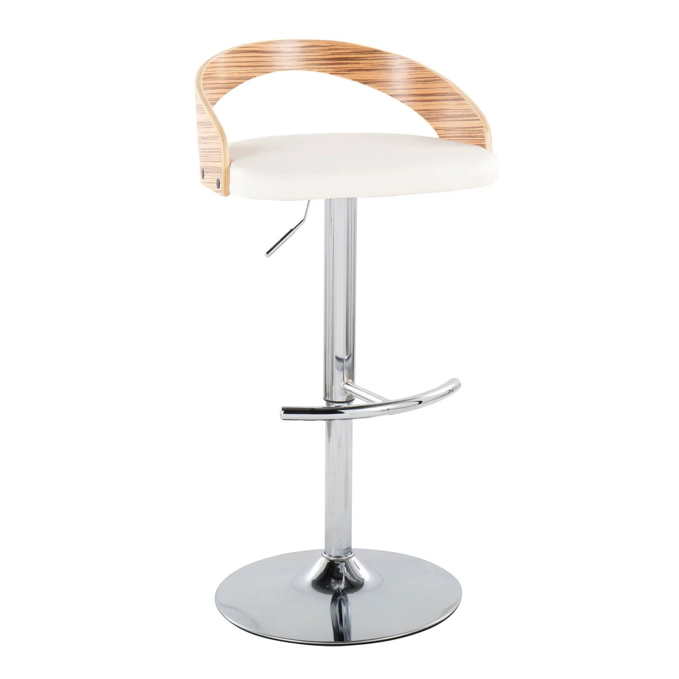 Grotto - Contemporary, Adjustable Barstool With Swivel With Rounded T Footrest (Set of 2) by HouseOfZazla