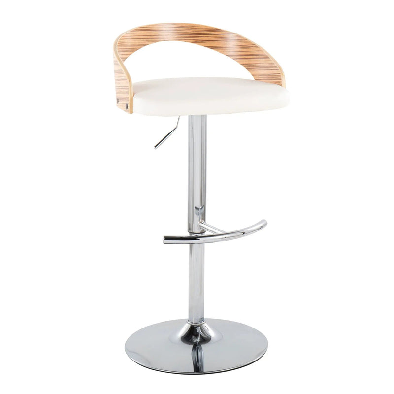 Grotto - Contemporary, Adjustable Barstool With Swivel With Rounded T Footrest (Set of 2) by HouseOfZazla
