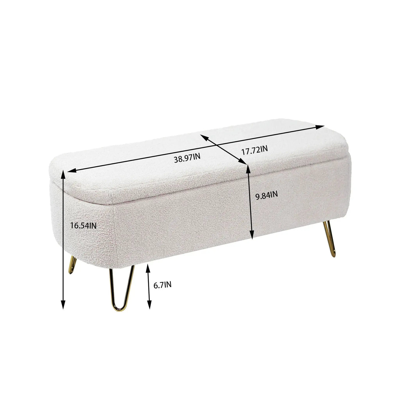 Storage Ottoman Bench For End Of Bed Legs, Modern Camel Faux Fur Entryway Bench Upholstered Padded With Storage For Living Room Bedroom by HouseOfZazla