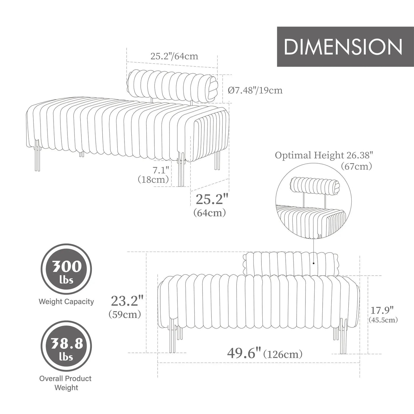 Mini Loveseat With Adjustable Backrest by Unique Piece Furniture