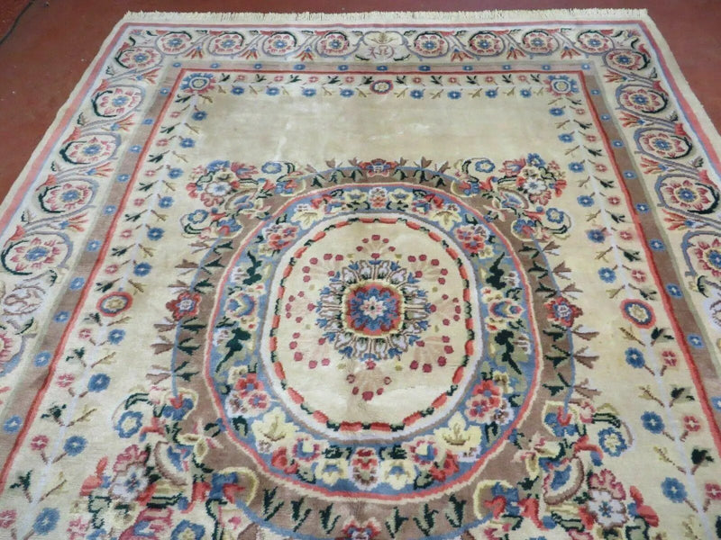 8' X 10' Vintage Handmade Wool Rug Aubusson Savonnerie Design European Nice by Jewel Rugs