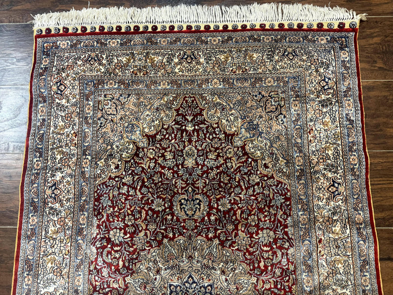 Sino Persian Silk Rug 3x5, Super Fine 440 KPSI, Floral Medallion, Handmade by Jewel Rugs
