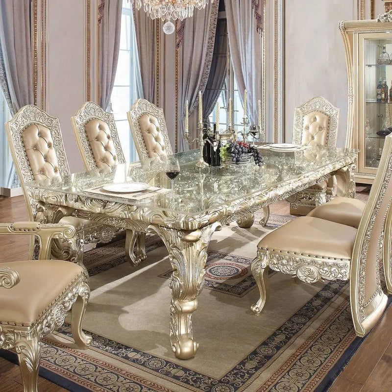 Vatican - Dining Table - Champagne Silver by Unique Piece Furniture
