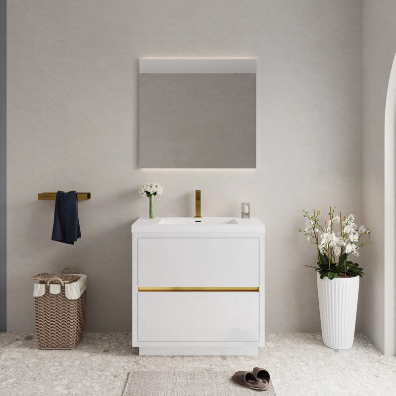 36" Freestanding Bathroom Vanity with Sink and Storage Cabinet by HouseOfZazla