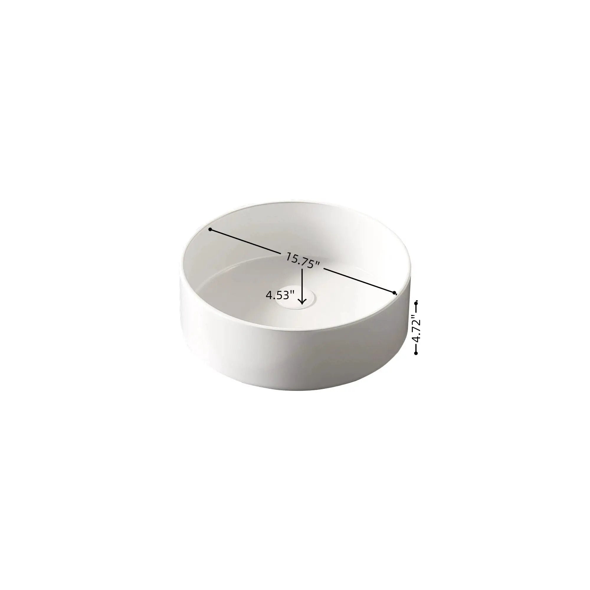 MUNIN 16'' Bathroom Sink, Round Vessel Ceramic Basin by HouseOfZazla