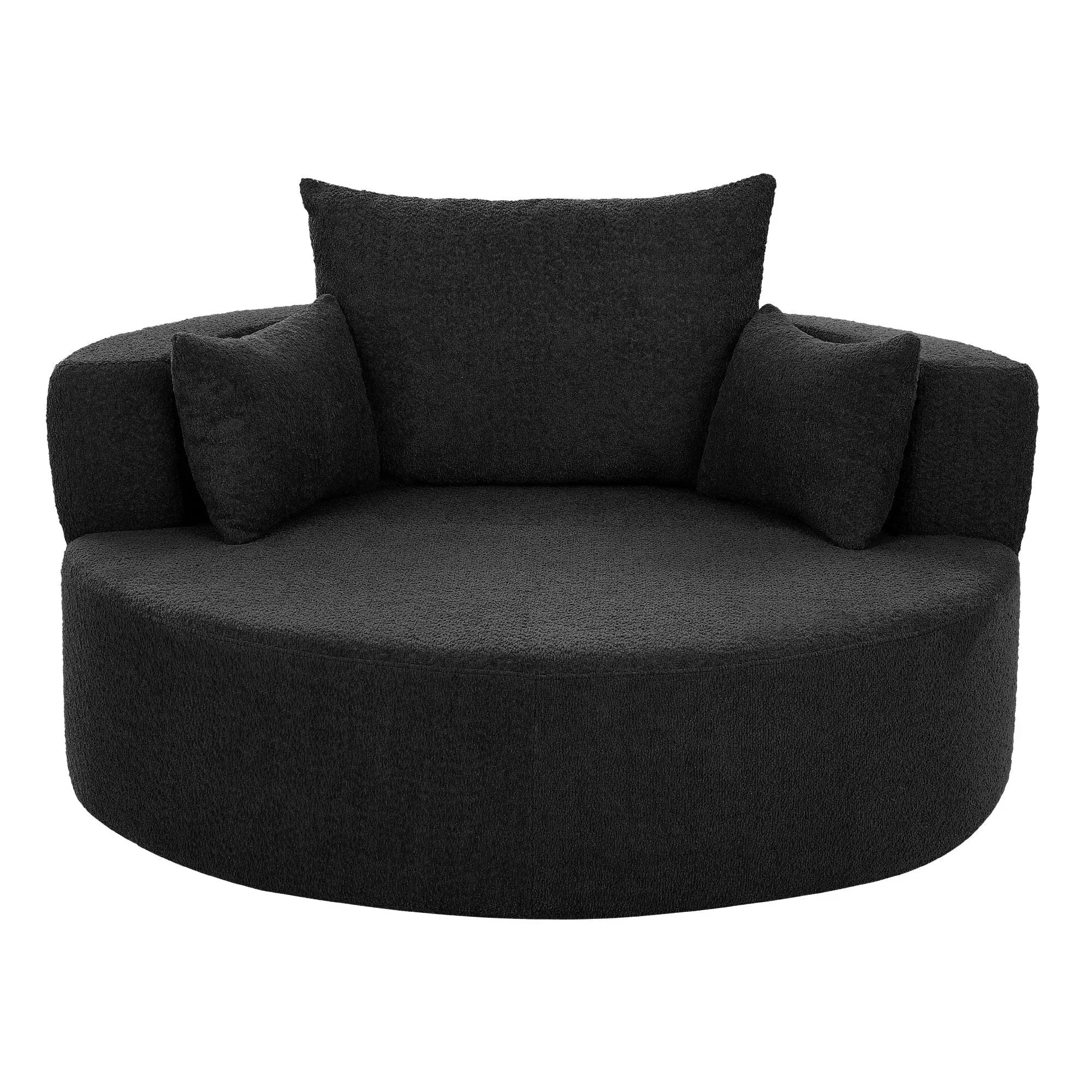 360° Swivel Chair Accent Barrel Chair With Removable Pillows by HouseOfZazla