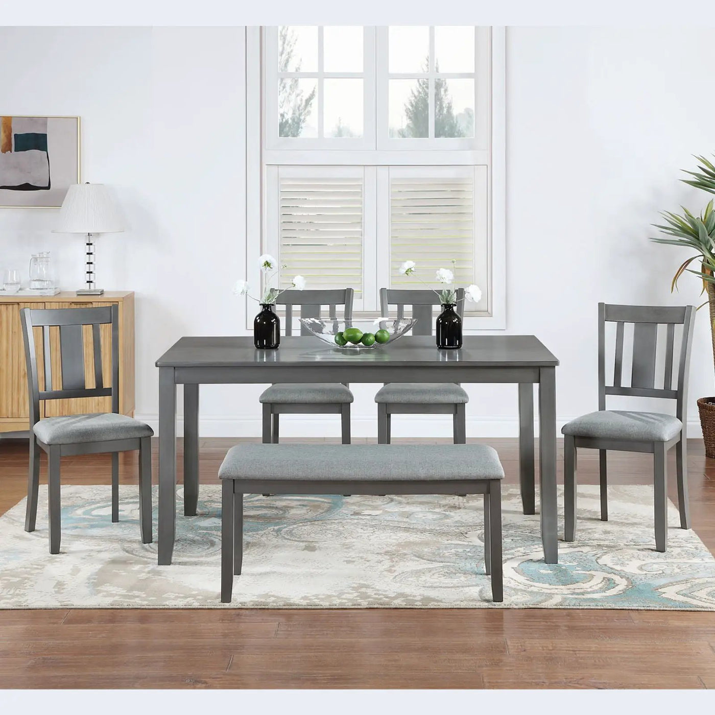 Kitchen Dining Set, Rectangular Dining Table With Upholstered Chairs by Unique Piece Furniture