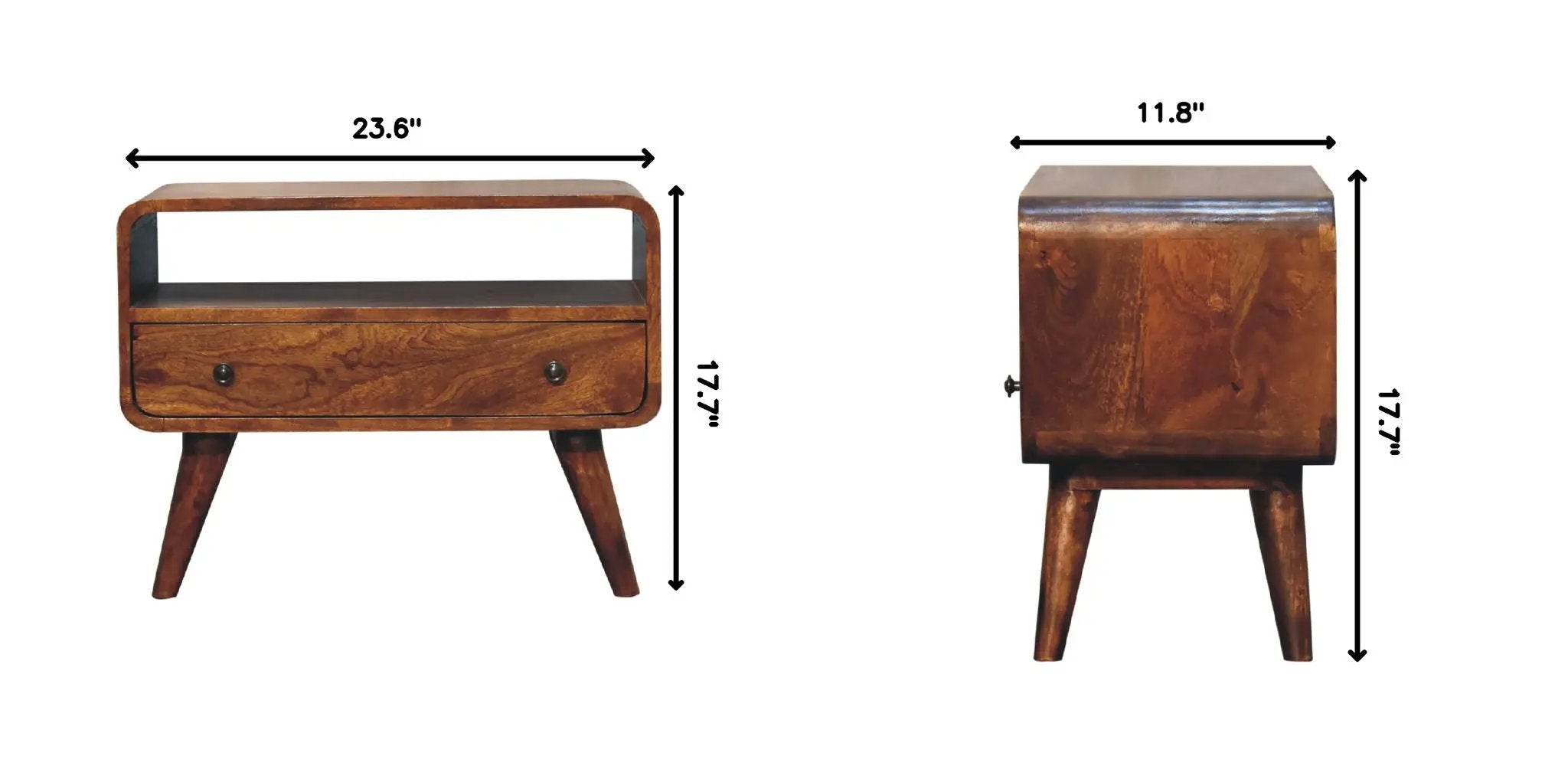 Mini Curved Media Unit - Chestnut by HouseOfZazla