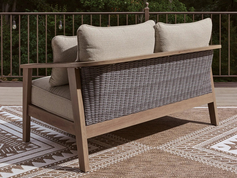 Harmony Headlands - Loveseat With Cushion - Natural / Gray by Unique Piece Furniture