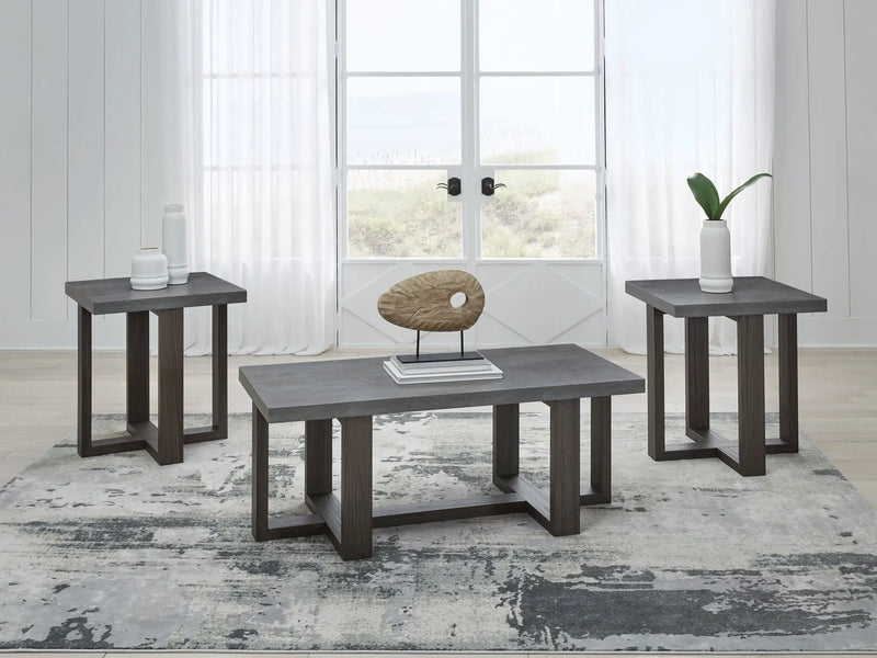 Dynnford - Occasional Table Set (Set of 3) - Gray / Brown by Unique Piece Furniture