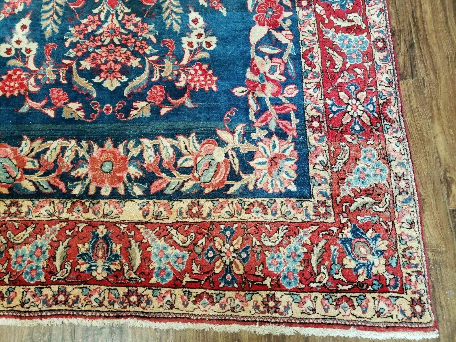 4' X 7' Vintage Handmade Turkish Wool Rug Flowers Birds Tree Of Life Blue Red by Jewel Rugs