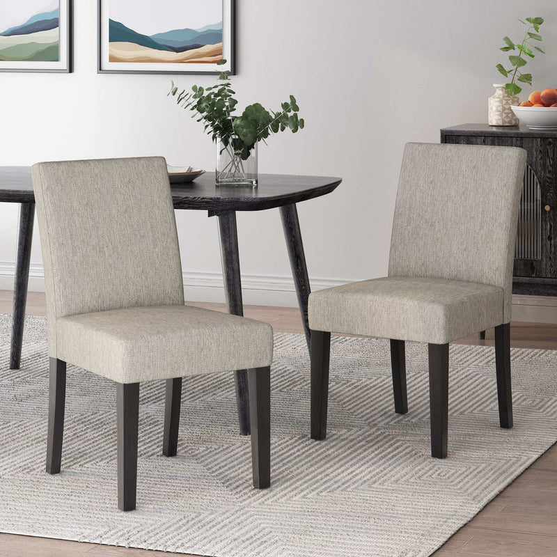 Contemporary Dining Chair With Upholstered Seating and Tapered Legs by HouseOfZazla