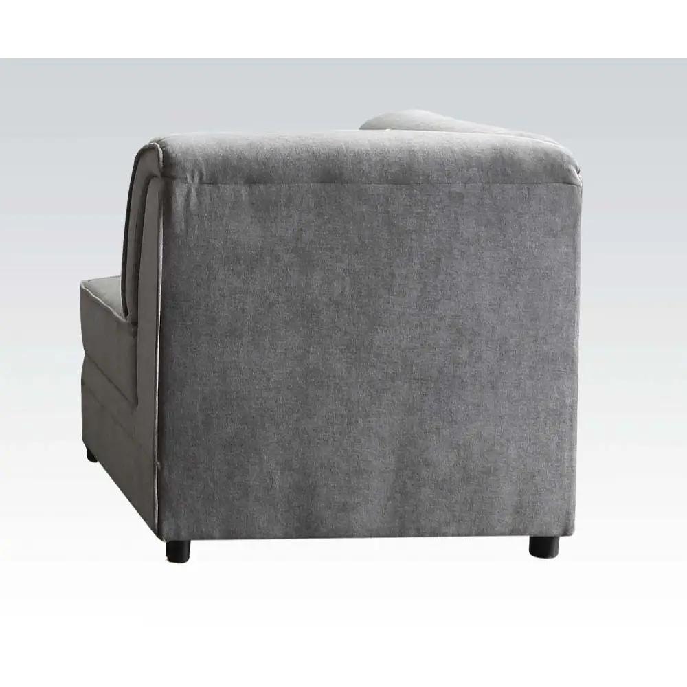Bois - Modular Wedge With Pillow - Gray Velvet by Unique Piece Furniture